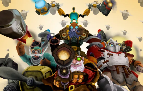 Команда, снайпер, герои, Dota 2, клокверк, тинкер