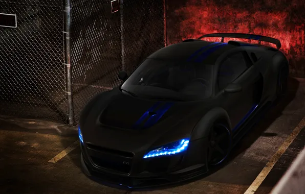Audi, тюнинг, чёрная, black