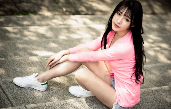 Взгляд, девушка, азиатка