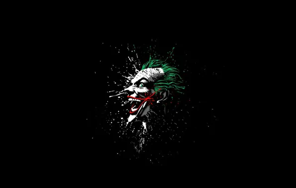 Картинка green, red, white, fantasy, black, Batman, minimalism, Joker