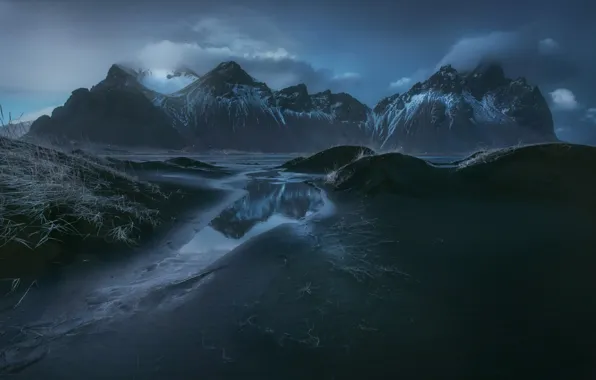 Картинка небо, вода, облака, природа, Гора, Исландия, Михалюк Сергей