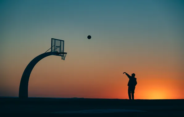 Sky, Basketball, Sport, Sunshine, Man, Sunlight, Sun Goes Down, Sheng Hu