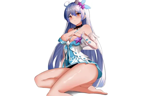 Girl, sexy, cleavage, long hair, dress, boobs, anime, beautiful