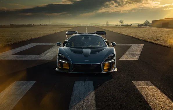 McLaren, суперкар, вид спереди, Senna, Novitec, 2020