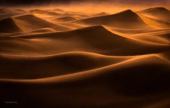 Песок, барханы, ветер, пустыня, дюны, пески