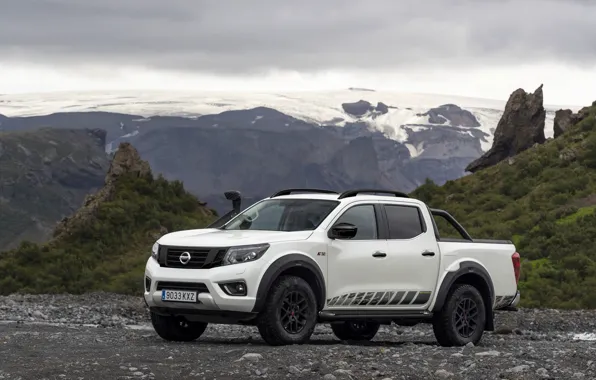 Белый, холмы, Nissan, пикап, Navara, 2020, Off Roader AT32