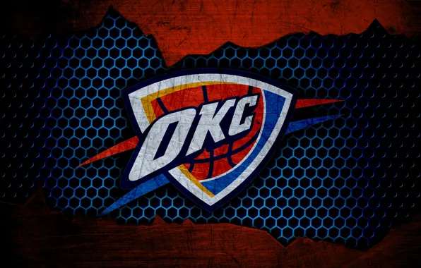 Wallpaper, sport, logo, basketball, NBA, Oklahoma City Thunder