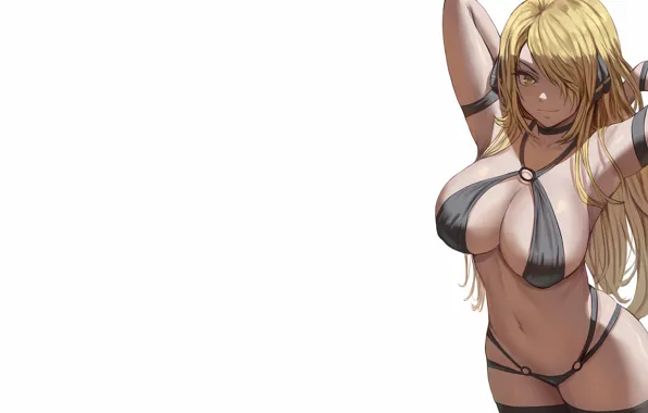Girl, sexy, cleavage, thighhighs, long hair, boobs, anime, beautiful