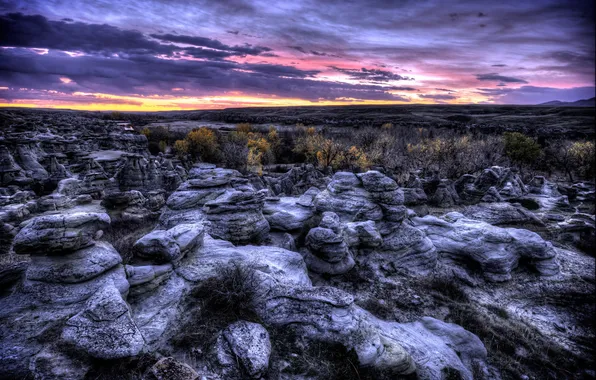 Пейзаж, закат, горы