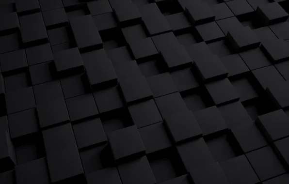 Картинка чёрный, кубы, black, фигуры, figures, cube