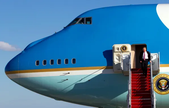 Картинка Boeing 747, Борт номер один, Air Force One, Donald John Trump, До́нальд Джон Трамп, 45-й …