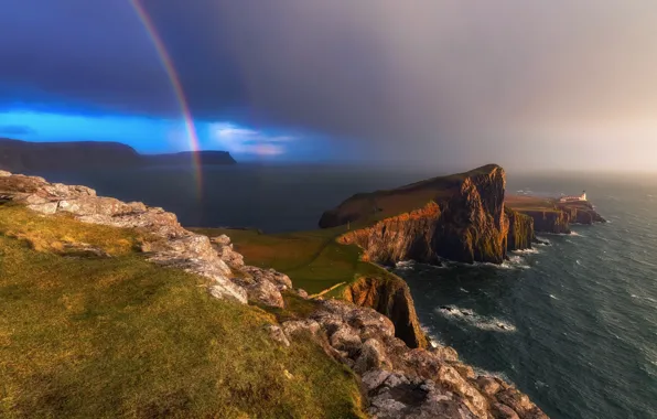Картинка Scotland, Lighthouse, Skye, Nest Point