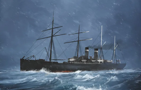 Волны, корабль, arizona, Transatlantic Ships