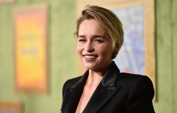 Взгляд, поза, улыбка, актриса, smile, view, hair, Emilia Clarke