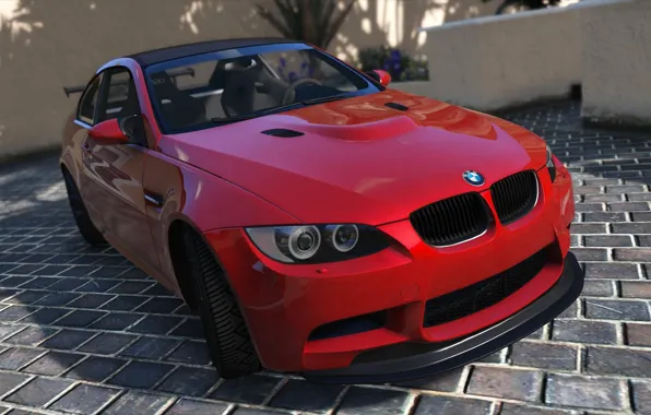 Красный, тень, BMW, день, E92, GTS, GTA 5, 2015