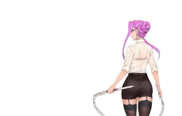 Девушка, минимализм, цепь, ассасин, Fate / Stay Night, Судьба Ночь схватки