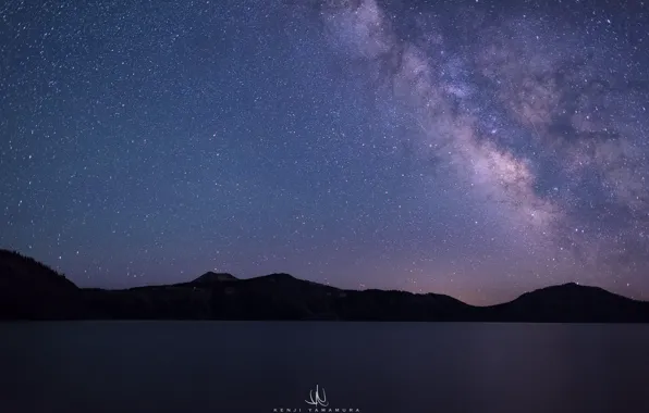 Картинка USA, млечный путь, Oregon, photographer, Crater Lake, Kenji Yamamura