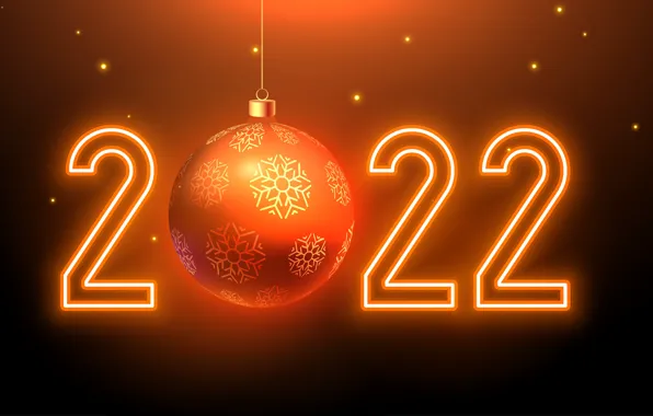 Фон, шар, шарик, Рождество, цифры, Новый год, 2022