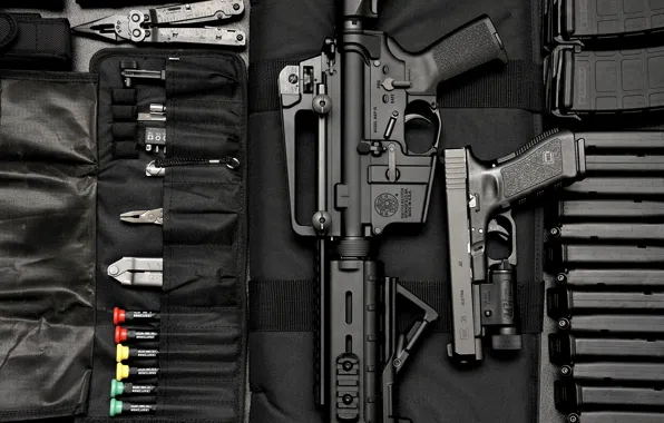 Картинка Пистолет, Glock, карабин, Smith &ampamp; Wesson M&ampamp;P 15