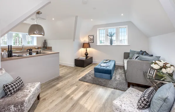 Интерьер, кресла, кухня, диваны, гостиная, Bassetts House, London Square
