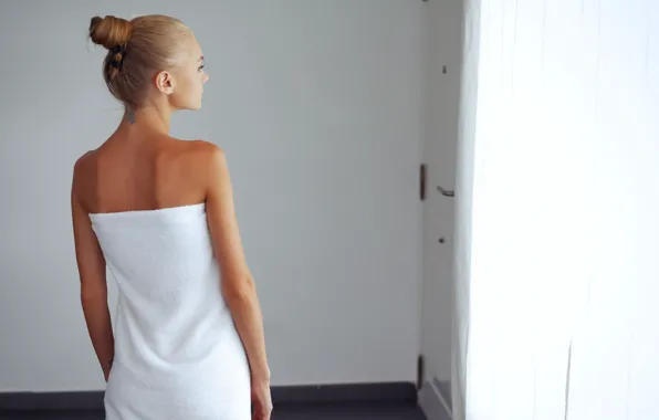 Картинка полотенце, тату, блондинка, model, Nancy A