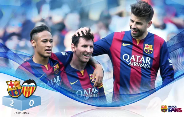 Wallpaper, sport, football, Lionel Messi, FC Barcelona, Neymar, Gerard Pique, players