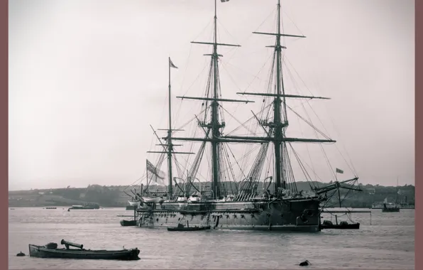 Ретро, корабль, парусный, 1902 год, swiftsure