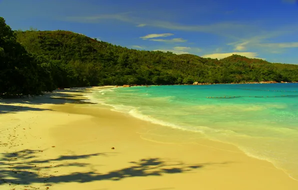 Песок, пляж, океан, экзотика, Seychelles