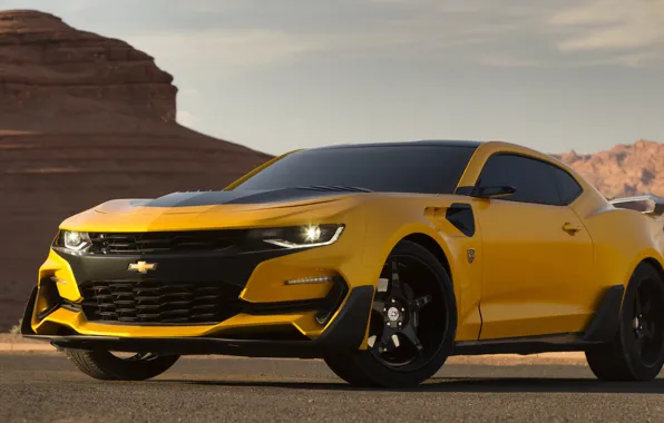 Картинка Transformers, Chevrolet Camaro, Bumblebee, Transformers 5: The Last Knight, Custom Chevrolet Camaro