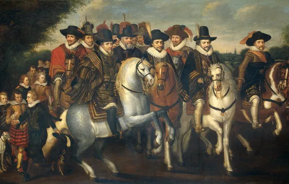 Масло, картина, холст, 1625, Адриан ван де Венне, Adriaen van de Venne, Фредерика V и …