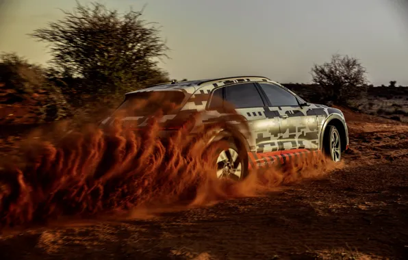 Песок, движение, Audi, 2018, E-Tron Prototype
