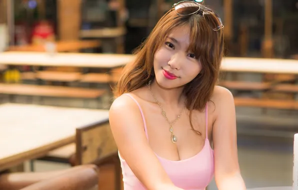 Взгляд, девушка, лицо, азиатка