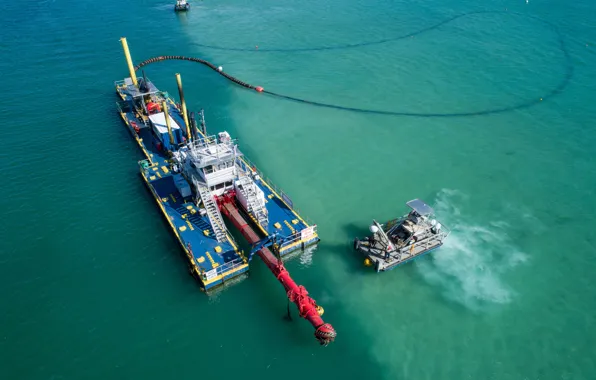 Ship, driller, dredger