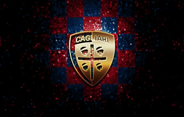 Wallpaper, sport, logo, football, glitter, checkered, Cagliari