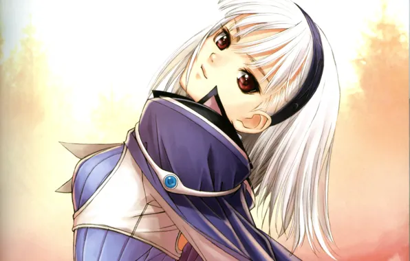 Костюм, плечо, длинные волосы, art, shining hearts, tony taka, blanc neige