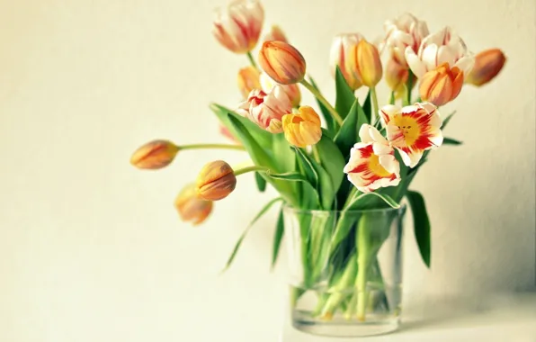 Картинка цветы, тюльпаны, ваза, оранжевые