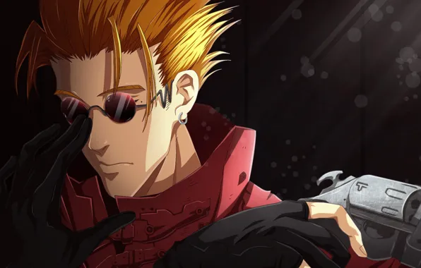 Gun, hitman, weapon, style, anime, man, face, blonde