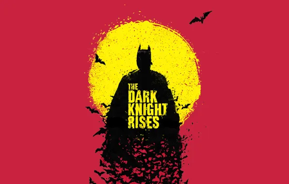 Картинка Red, Batman, Joker, Bane, Christian Bale, Bat, Dark Knight Rises, Yello