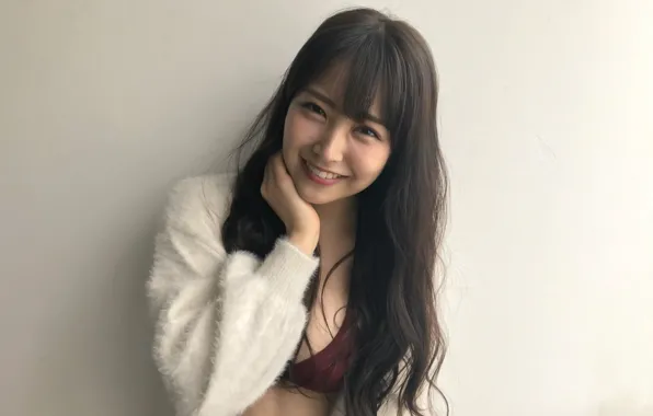 Girl, sexy, cleavage, long hair, boobs, smile, beautiful, pretty