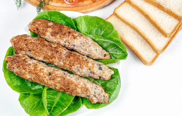 Хлеб, мясо, кебаб