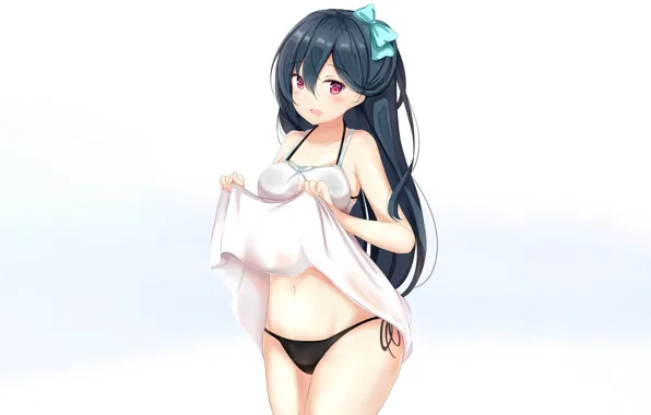 Girl, sexy, lingerie, cleavage, panties, long hair, dress, boobs