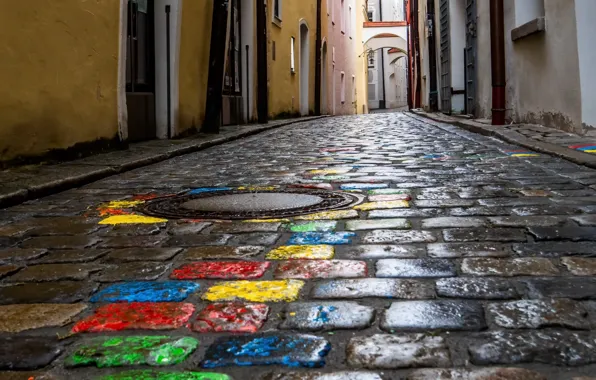 Город, улица, брущатка, Passau