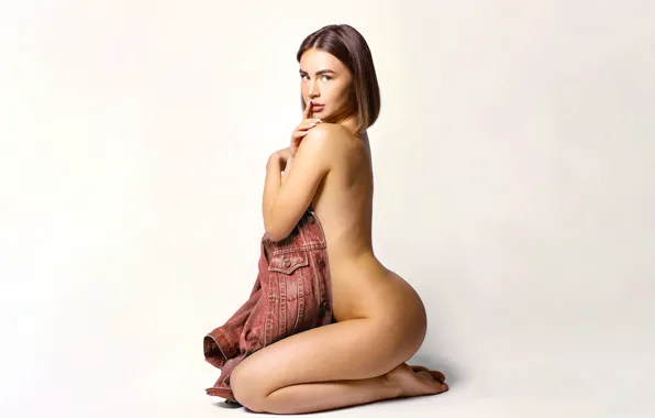 Ass, studio, model, women, nude, brunette, hips, kneeling
