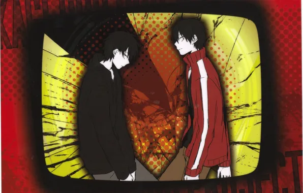 Рамка, парень, экран, Kagerou Project