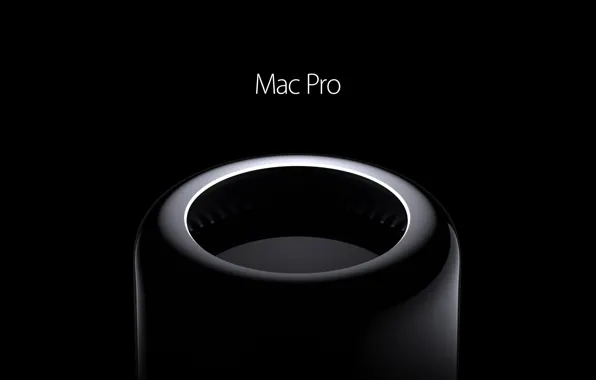 Apple, черный фон, 2014, Mac Pro, новый порядок мощи, Черный глянец, наука и технологии, дизайн …