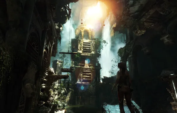 Девушка, город, lara croft, tomb raider, Rise of the: Tomb Raider