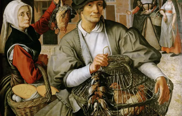 Картина, жанровая, Питер Артсен, Pieter Aertsen, Рыночная Сцена, около 1560