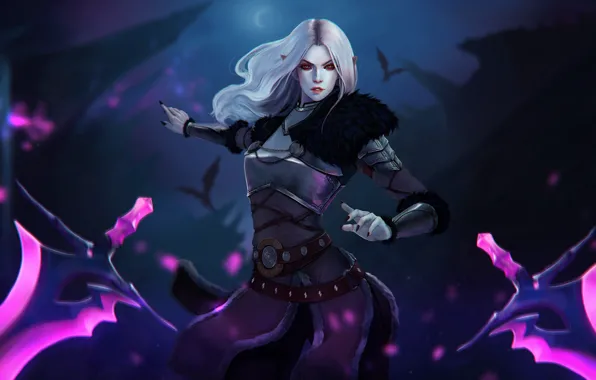 Девушка, Ночь, Girl, Оружие, Fantasy, Art, Style, Фантастика