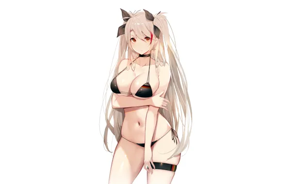 Girl, sexy, cleavage, long hair, boobs, anime, beautiful, twintails