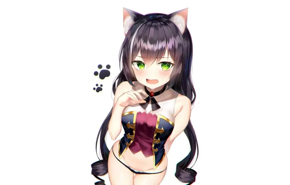 Girl, sexy, lingerie, panties, long hair, boobs, anime, beautiful